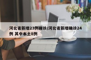 河北省新增23例确诊/河北省新增确诊24例 其中本土8例
